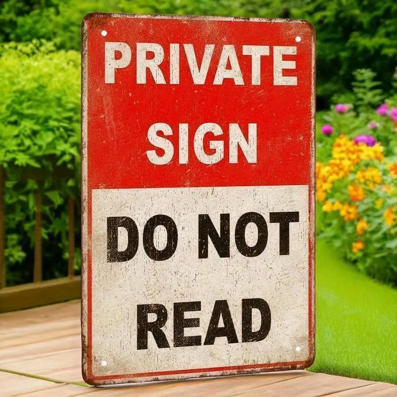 1pc Cast Iron 12x8 in Funny "Do Not Read" Private Sign, Retro Vintage Wall Art Decor for Home, Garage Vintage Metal Sign Home Decor Plaque