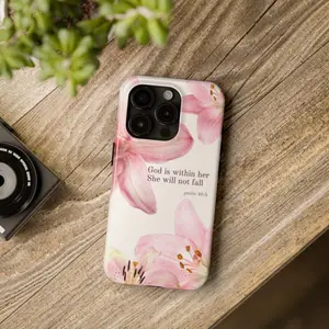Christian Floral Smartphone Cellphone Case, Bible Verse Religious Gift, Phone Cover Shell Accessory Compatible with iPhone 11, 12, 13, 14, 15, 16, 17 Pro Max, Air, Plus