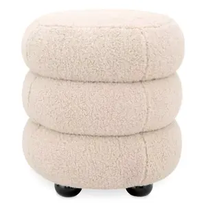 Space Saving Modern Upholstered Accent Stool with Ball Feet