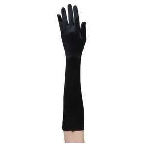 Plus Size Black Elbow Length Gloves