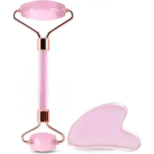 Facial massage tool and roller set, Facial massager For Face,Neck,Arms,Eyes, Reduce puffiness, Improve wrinkles, Daily self-care gift for men and women Green White