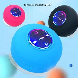 BTS07 Waterproof Bluetooth Speaker with Large Suction Cup, LED Light, and USB Functionality, Speakers