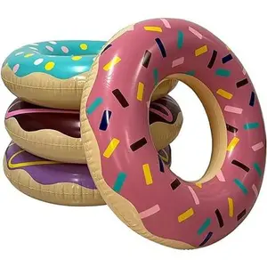 4E's Novelty 4 Pack 30" Donut Pool Floats – Kids & Adults Summer Fun