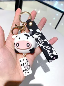 Cute Cartoon Cow Design Keychain, Animal Shaped Keychain for Car Key, Keychain for Bags, Keychain Pendant, Fashion Accessories for Women & Men, Trendy All-match & Exquisite Keychain for Birthday Gift