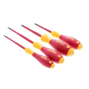 Wiha Tools 32090 Insulated Screwdriver Set,Slotted/Phillips, 4 Pieces