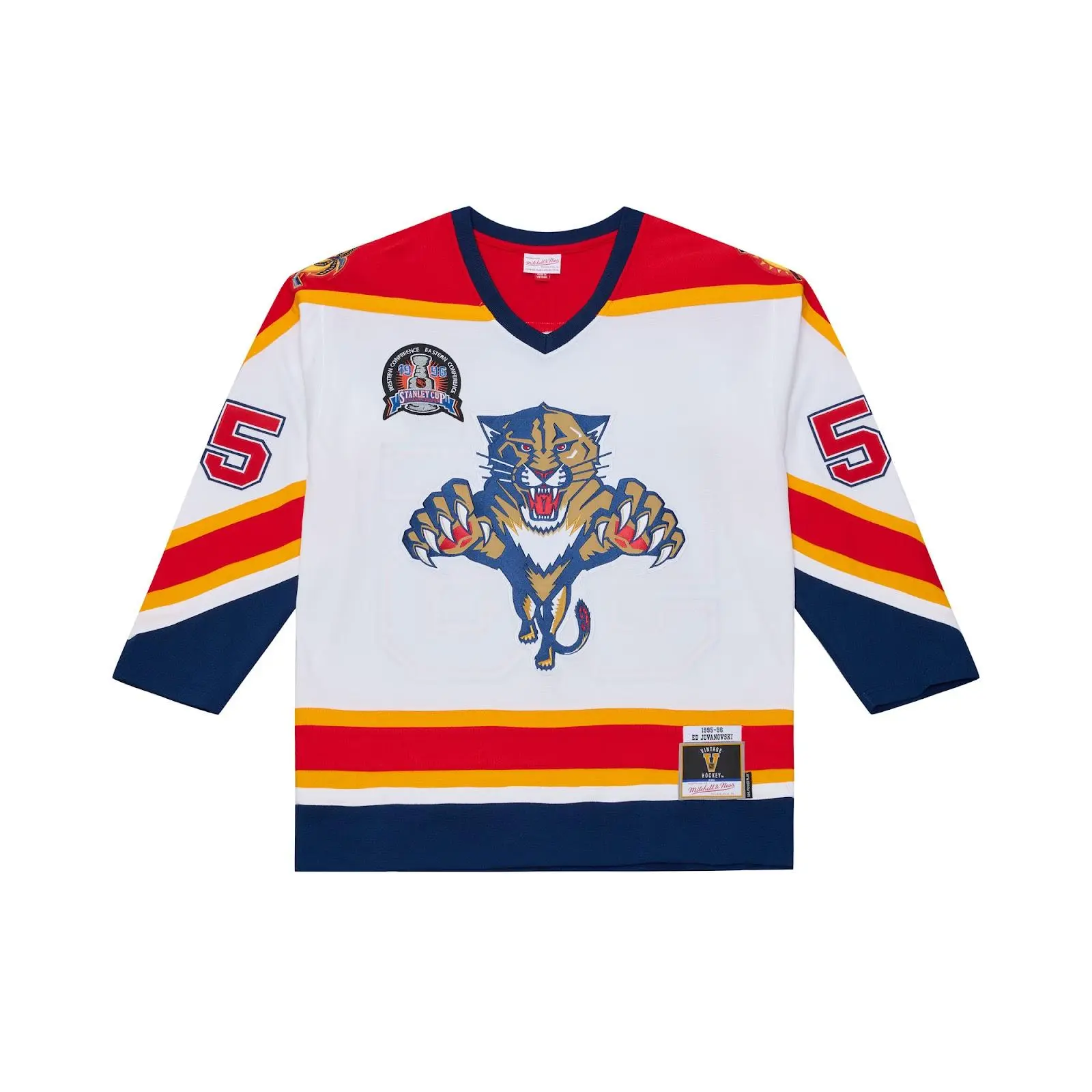 Ed Jovanovski Florida Panthers 1995-96 White Power Play Jersey NHL Throwback Hockey Fan Gear Mitchell & Ness