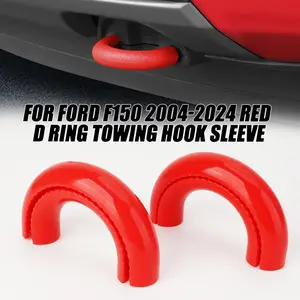 [Durable D-ring Cover] 2pcs Ford F150 Red D-ring Tow Hook Cover | Perfect Fit, Durable, Practical, Trailer Hook Accessories, Protective Cover Modification for 2004-2024