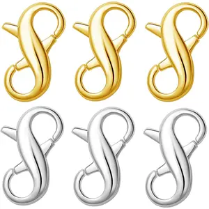 Stainless Steel Lobster Clasp,Lobster Clasp Necklace Extender, Bracelet Connector for DIY Jewelry Repair, Gold,Silver (6pcs | Gold Silver)