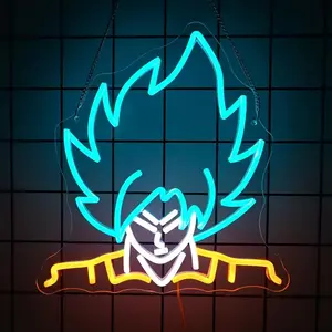 Goku Neon Sign Neon Sign - Game LED Neon Signs for Wall Decor,Goku Light Up Sign for Bedroom, Party, Bar, Game Room & Kids Room Decor