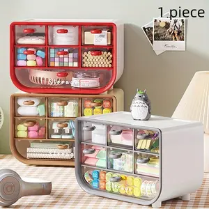Dust-proof plastic drawer box, stationery/cosmetics/jewelry/universal - suitable for home office dormitory, fashionable desktop storage box.