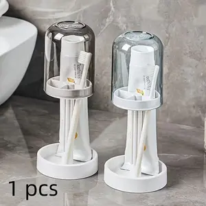 Waterproof Bathroom Toothbrush Holder Organizers, Space-Saving Wall Mount Organizer, Cosmetic Storage Rack for Sink, Vanity, Shower Room, Bathroom Accessory