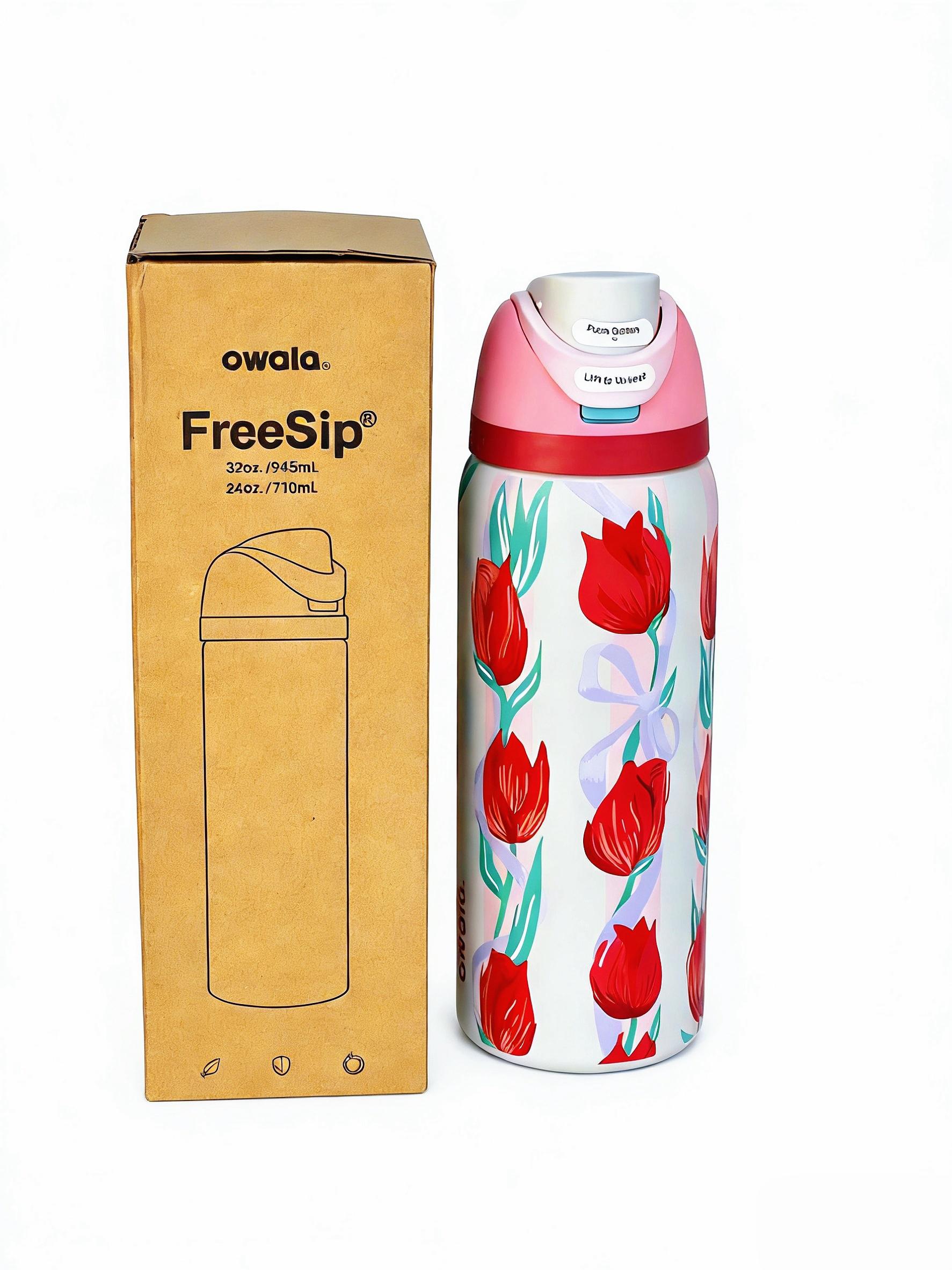 Owala 32oz insulated and cold-resistant cup for outdoor activities, sports, portable water cup, gift, travel cup Stainless steel cup with large capacity