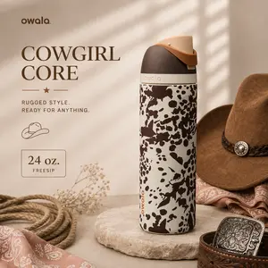 Owala Cowgirl Core 24oz FreeSip Water Bottle – Limited Edition Insulated Stainless Steel Leak Proof Tumbler, BFA Free