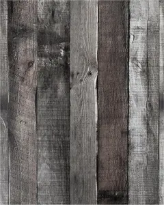 Dark Grey Wood Peel & Stick Wallpaper (17.3" × 80") | Vintage Faux Wood Self-Adhesive Contact Paper for Cabinets, Shelves & Countertops