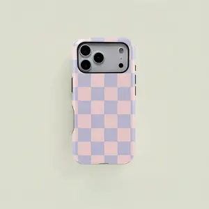 Checkered Pattern Tough Phone Case with HD Prints,Heavy Duty Shockproof 2in1 Protective Cover,phone Case Suitable for Iphone 11/12/13/14/15/16/17 Pro Promax Plus Air and Samsung S22/S23/S24/S25 Plus Ultra Fe,Holiday Gift Minimalist Fashion Case