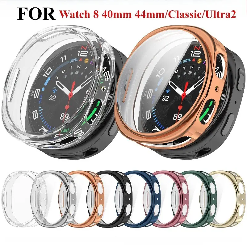Silicone TPU Case for Samsung Galaxy Watch 8 40mm 44mm Classic 46mm Full Protective Cover Watch8 Accessory  Anti fall S