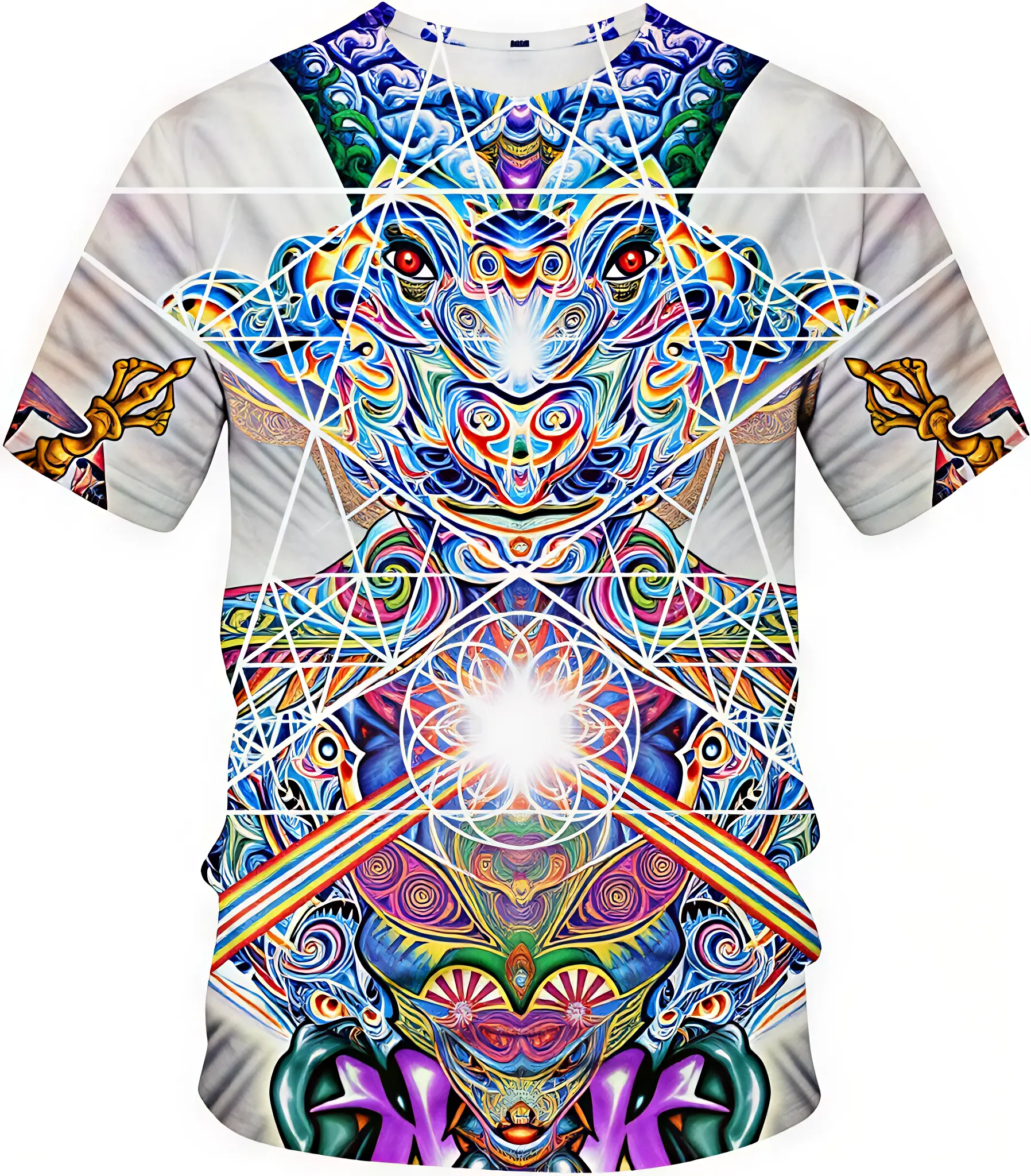 Men's Trippy Psychedelic 3D Cool Graphic Short-Sleeve T-Shirt, Casual Tops, Top