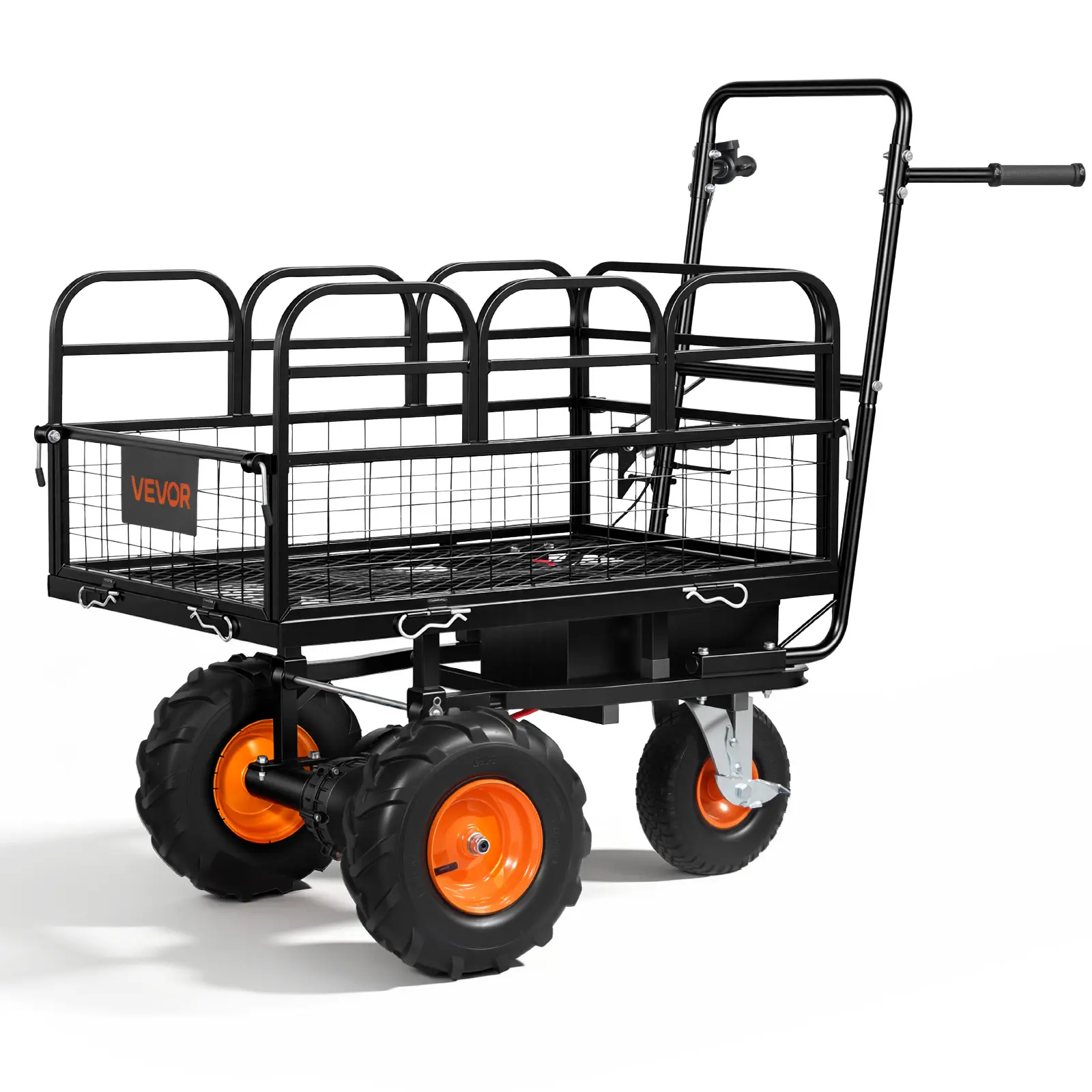 【SummerFinds】VEVOR Electric Utility Cart, 36V 432Wh Battery Powered Electric Wagon, 500W Power Wheelbarrow with Brake, 500 lbs Load Heavy Duty Steel Garden Cart for Farm and Yard All Purpose Modular Cargo Bed