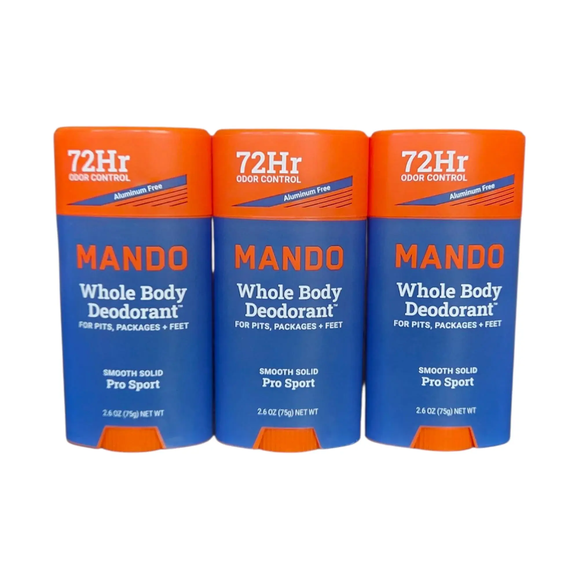 Mando High Performance Whole Body Deodorant - 2.6 oz, 3-Pack, Pro Sport Scent, Endocrine Disruptor-Free, Low-Toxic, Extra Strong, Pocket Size Deodorants