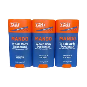 Mando High Performance Whole Body Deodorant – 2.6 oz, 3-Pack, Pro Sport Scent