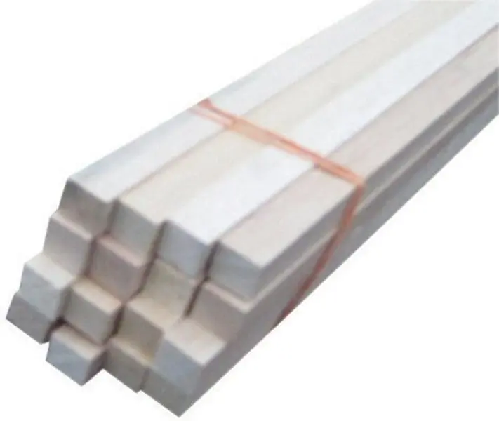 212 MAIN Solid Wood Square Hardwood Dowels, 1x36 in. Thunderbird Forest Poplar, Natural Finish, Sturdy, Pack of 4