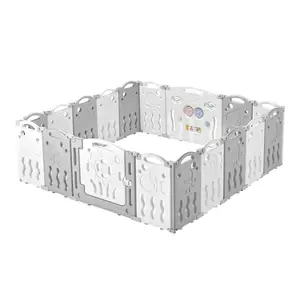 ALBOTT Baby Fence Kid Playpen 14/18/22 Panel [Memorialday] ALBOTT Play Yard - Foldable Kids Safety Activity Center Playard Safety Lock Gate, Adjustable Shape, Portable Design for Indoor and Outdoor,Mothersdaygift