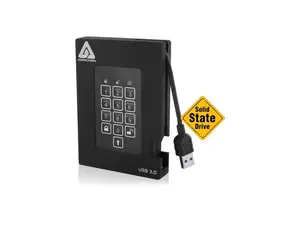 Apricorn Aegis Padlock Fortress A25-3Pl256-S2000f 2 Tb Solid State Drive - 2.5" External - Black