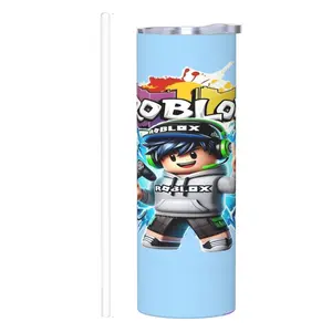 1pc Roblox 20oz Stainless Steel Tumbler with Straw |, Leakproof, Ideal for Outdoor Adventures & Everyday Use, Perfect Gift for Roblox Enthusiasts