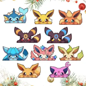 Eeveelutions Vinyl Peeker Sticker, Sylveon, Vaporeon, Jolteon, Flareon, Espeon, Umbreon Sticker, Tumble or Mug, Car