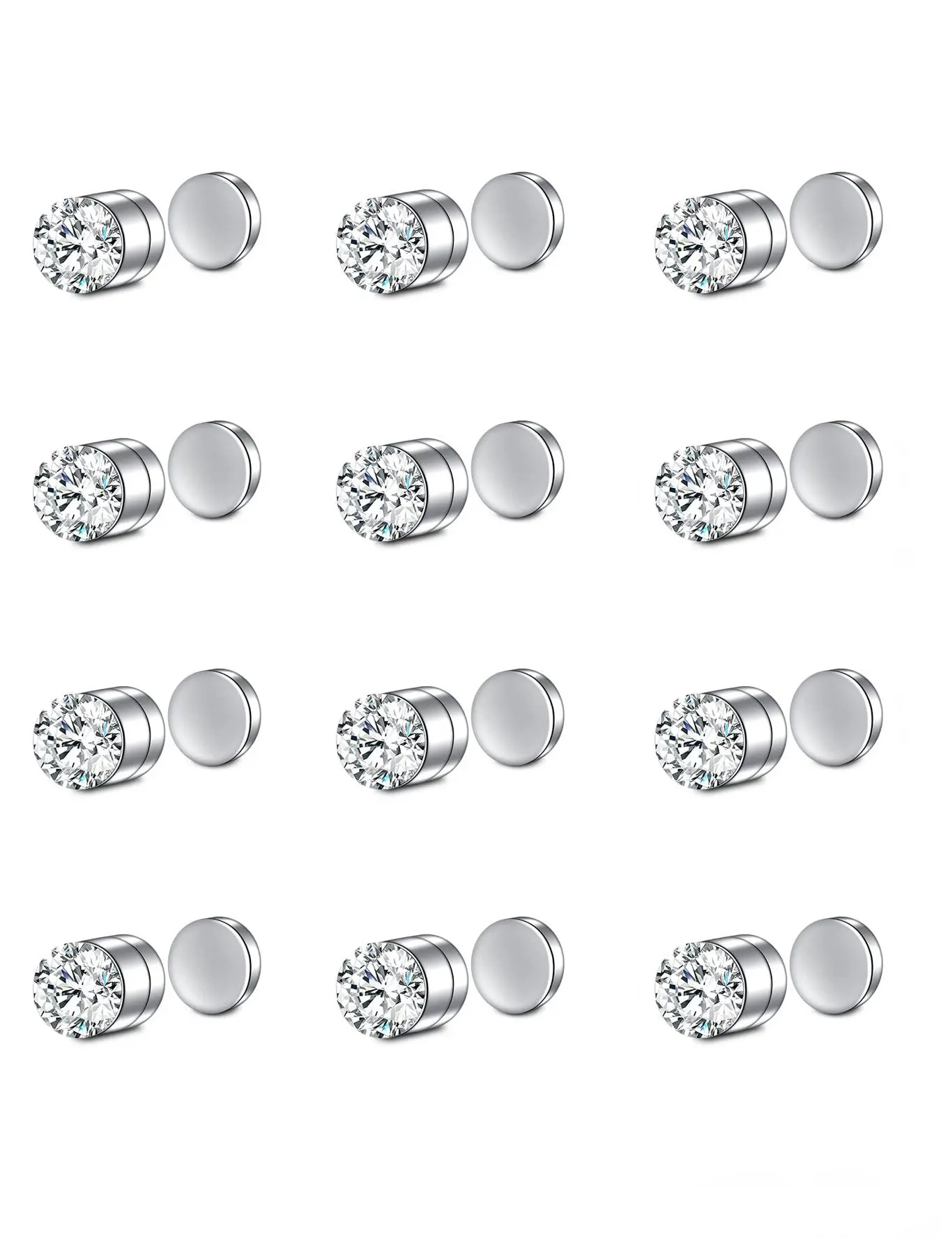 Rhinestone Decor Magnetic Nose Ring Set, Nose Hoop, Nose Rings Set, Nose Rings Hoops, Stainless Steel Fake Nose Studs, Non Piercing Jewelry, Body Jewellery, Fashion Body Jewelry for Women & Men, Trendy All-match & Exquisite Jewelry for Gift