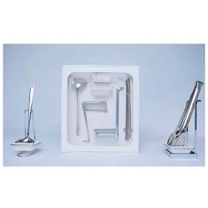 Serving set of spoon and tongs with ceramic  holders, perfect for thanksgiving or Christmas GIFT , Elegant serving  set for your next event