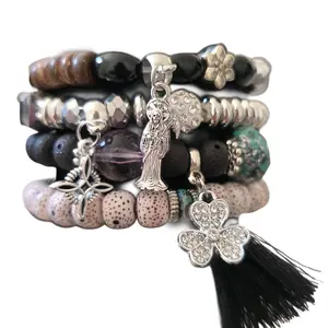 SM, nudo de bruja, trevol bracelet