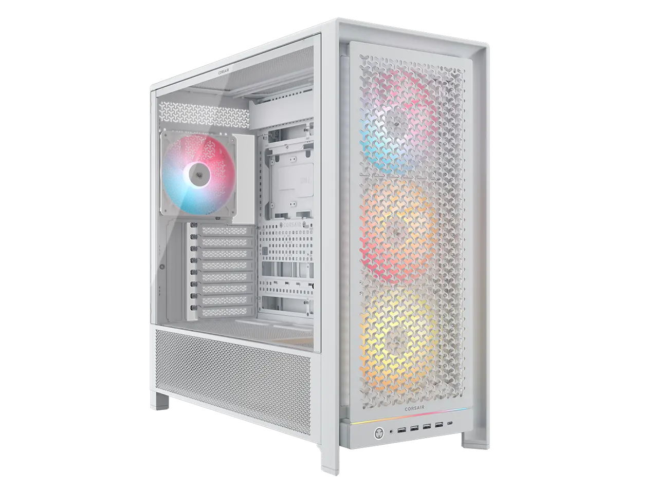 CORSAIR FRAME 5000D RS ARGB Modular High Airflow Mid-Tower PC Case, White – Fully Customizable Design –  InfiniRail™ Fan Mounting System – Fits Multiple 360mm Radiators or a 420mm Radiator – Reverse Motherboard  Connector Compatible
