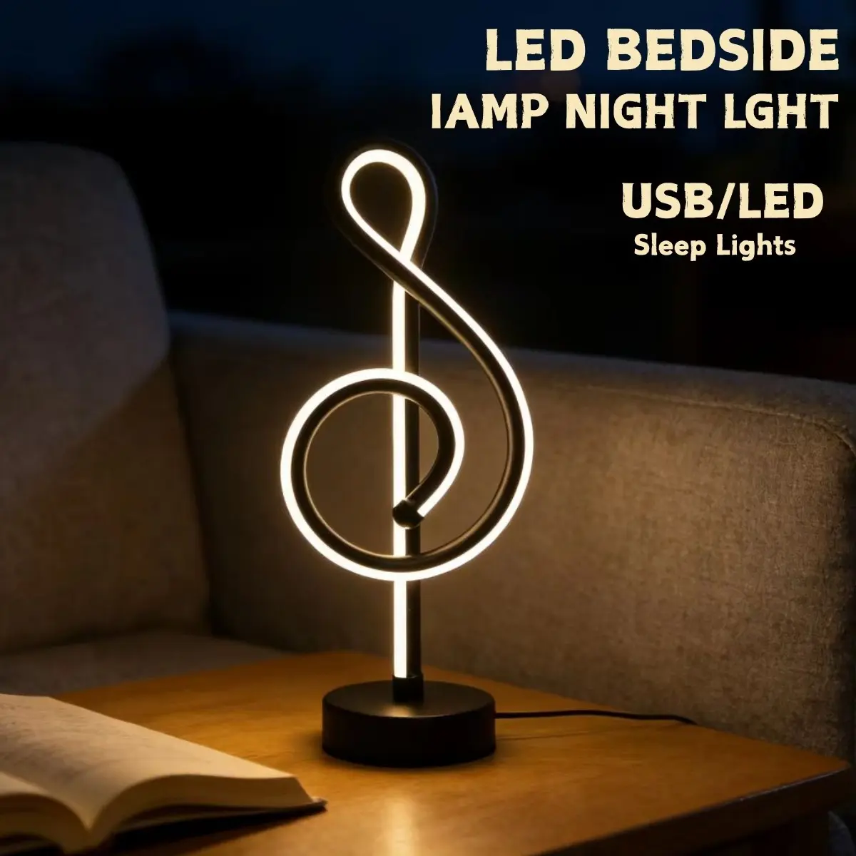 1pc Simple Design LED Three-Color Adjustable Spiral Desk Lamp, Modern Computer Lamp, USB Powered, Perfect for Bedroom Bar Living Room Home Decor Light, Home Decoration Lamp