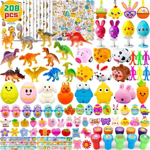 208pcs Easter Egg Fillers for Kids Boys Girls Easter Basket Stuffers Easter Egg Stuffers Easter Toy Gifts for Toddlers Easter Hunt Party Supplies