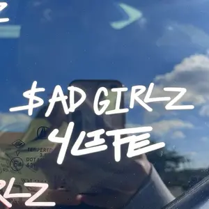 White Sad girlz 4 life Junior H car decal