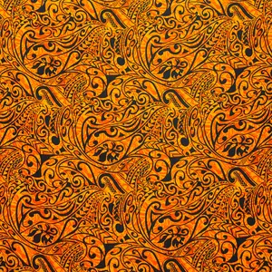 Polynesian Tribal Stems & Leaves All Over Design Cotton Light Barkcloth Fabric | Islands Fabric