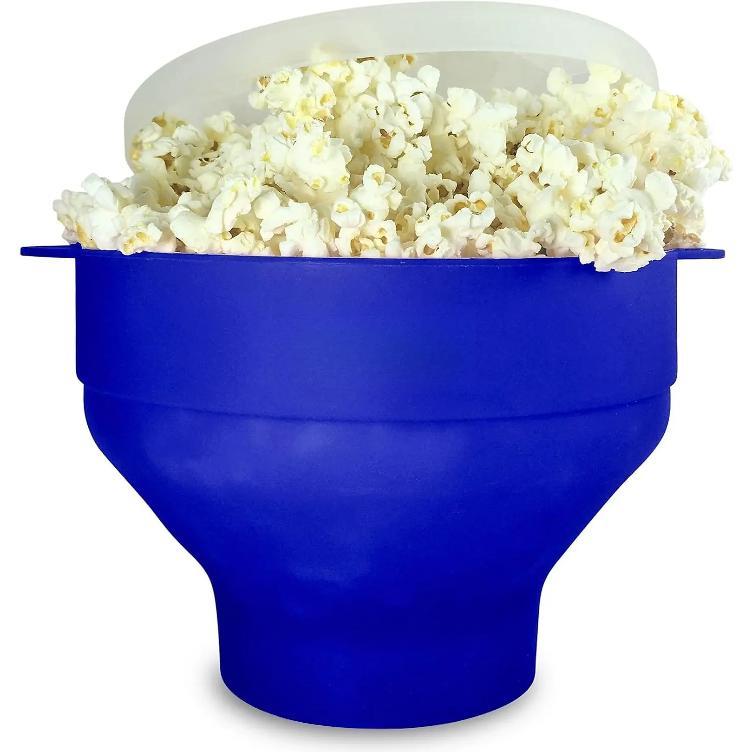 The   Collapsible  Microwave Popcorn Popper Maker Machine, Microwavable Bowl Holds 16 Cups, Uses Hot Air and Oil Always Optional - The  Colors  (Blue)