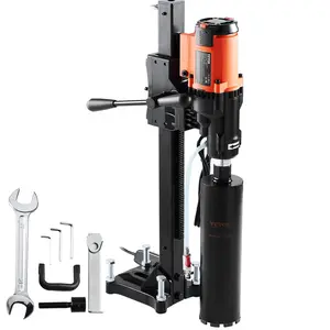 fathersdaygift VEVOR Diamond Core Drilling Machine, 8in WetDry Concrete Core Drill Rig with Stand, 750RPM Speed 1-1/4 5/8 Thread Lifting Handle, 8in Drilling Diameter for Concrete Brick Block Stone, 2500W