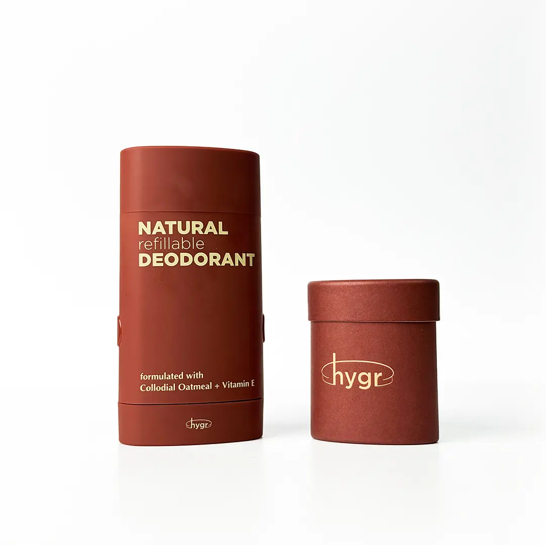 Hygr Natural Refillable Deodorant Lavender Zen Bayu Rose Geranium Creme Cloud