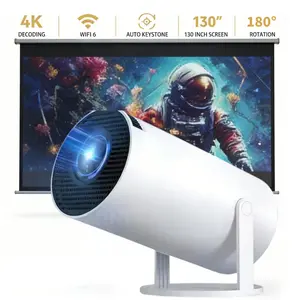 720P Mini Projector 4K Decode with WiFi 6 & Bluetooth 5.0  Auto Keystone Short Throw Portable Projector for Bedroom, Gaming & Home Cinema