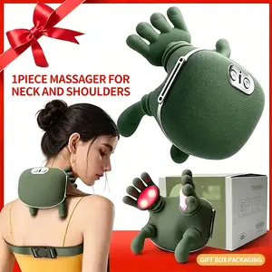 Shoulder massager, electric neck massager, biomimetic hand heating, wireless portable 3D kneading and massage for neck, shoulder, and hand, suitable for both men and women, lightweight and adjustable speed setting, Mother's Day gift neck massager