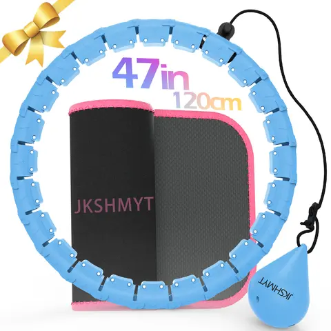 JKSHMYT Weighted Hula Circle for Adults - 24 Detachable Links 24 Section, Size-Adjustable Easy Buckle ABS Plastic Workout Equipment, Exercise Equipment for Hula Hoop Fitness Home Beginners