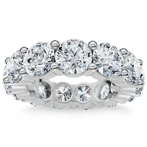 7Ct Diamond Round Cut Eternity Ring 14k Gold Lab Grown Anniversary Band