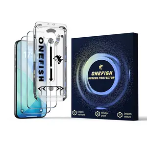 [2 PCS]One Fish Screen Protector for iPhone,Samsung, 8K Ultra Clear/28° Anti-Peeping, Easy Auto-Align Install Kit, Fingerprint-Proof, Ultra-Smooth，Protective Smartphone, Anti-Shatter ,Case Friendly，Shockproof.