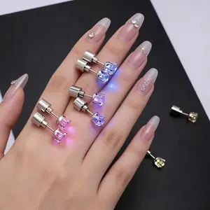 LED Earrings, Light Up Stud Earrings, Shiny Diamond Crown LED Stud Jewelry for Women Men, Colorful Glowing Earrings for Rave EDM Party Concert Night Event Fashion Accessories