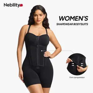 Nebility Women's 9 Steel Bones Bodysuit with Removable Straps 4 Layer Compression Postpartum Tummy Control Shapewear for Snatched Waist and Lifted Butt Basic Womenswear #SummerWins #DealsForYouDays