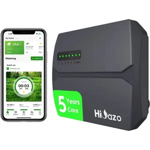 Indoor Smart Sprinklers Controller WiFi, Irrigation Controller Easy Use App Enabled, 6 Zone + 16 Plans, Save Water Auto Skip Rain, Freeze & Wind, 10 Minutes Install