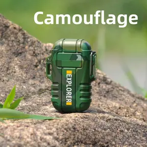 Flamingo F12 Waterproof Dual Arc Outdoor Camping Windproof Lighter USB Rechargeable Lighter