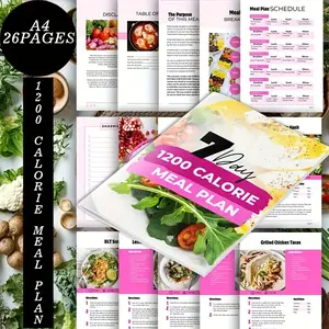 1200-Calorie Meal Plan | 26 Pages Easy and Delicious Diet Plan for Adult | Quick Healthy Recipes for Weight Loss and Wellness